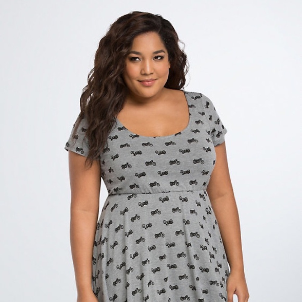 Torrid motorcycle print skater dress